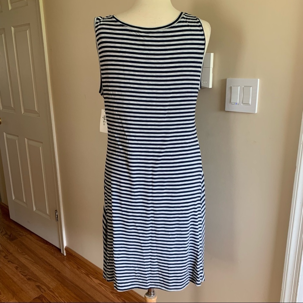 Style & Co Sleeveless Dress striped blue white XL - Picture 10 of 13